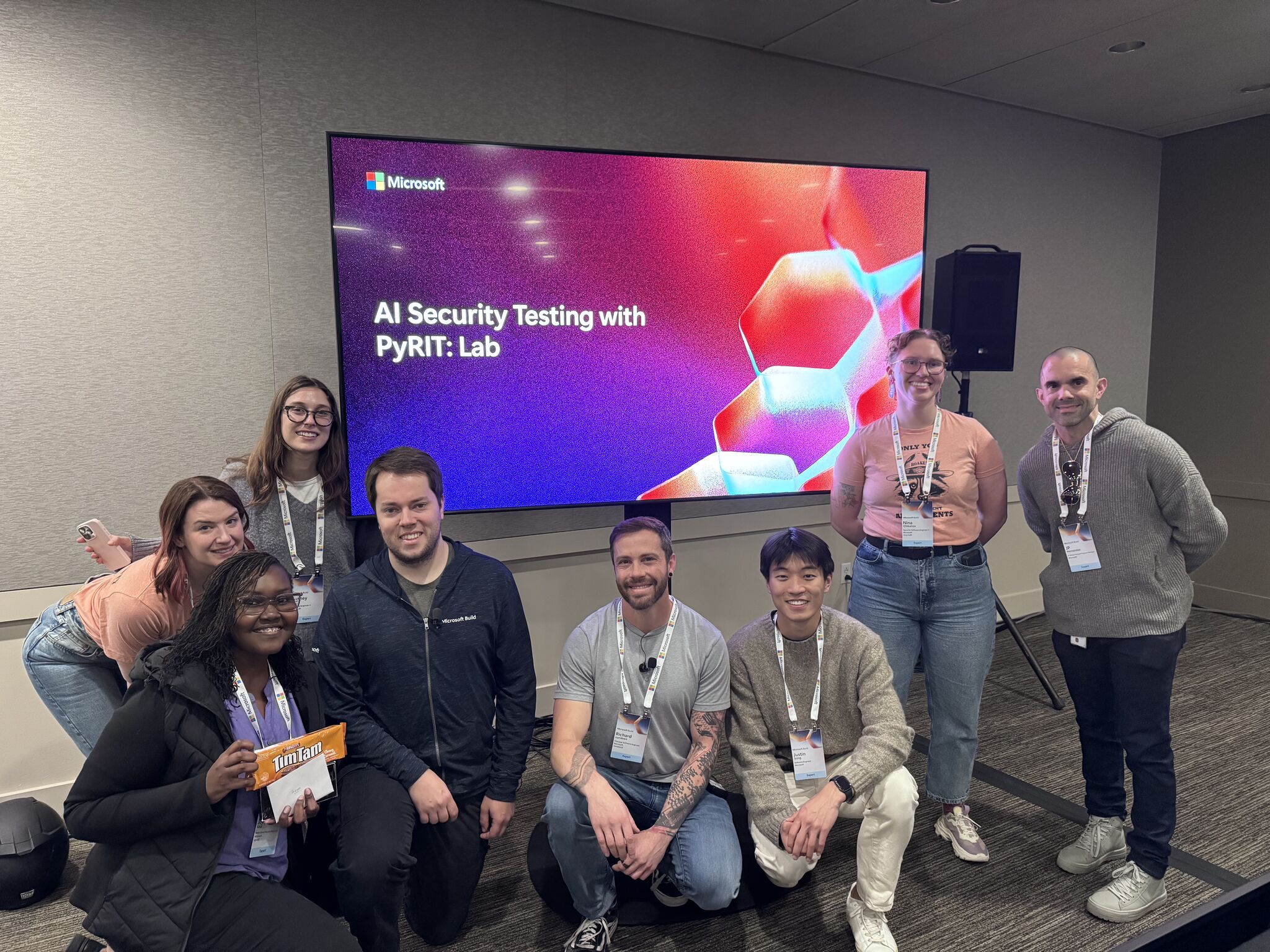 The crew supporting our lab at the Microsoft Build conference 2025 called AI security testing with PyRIT