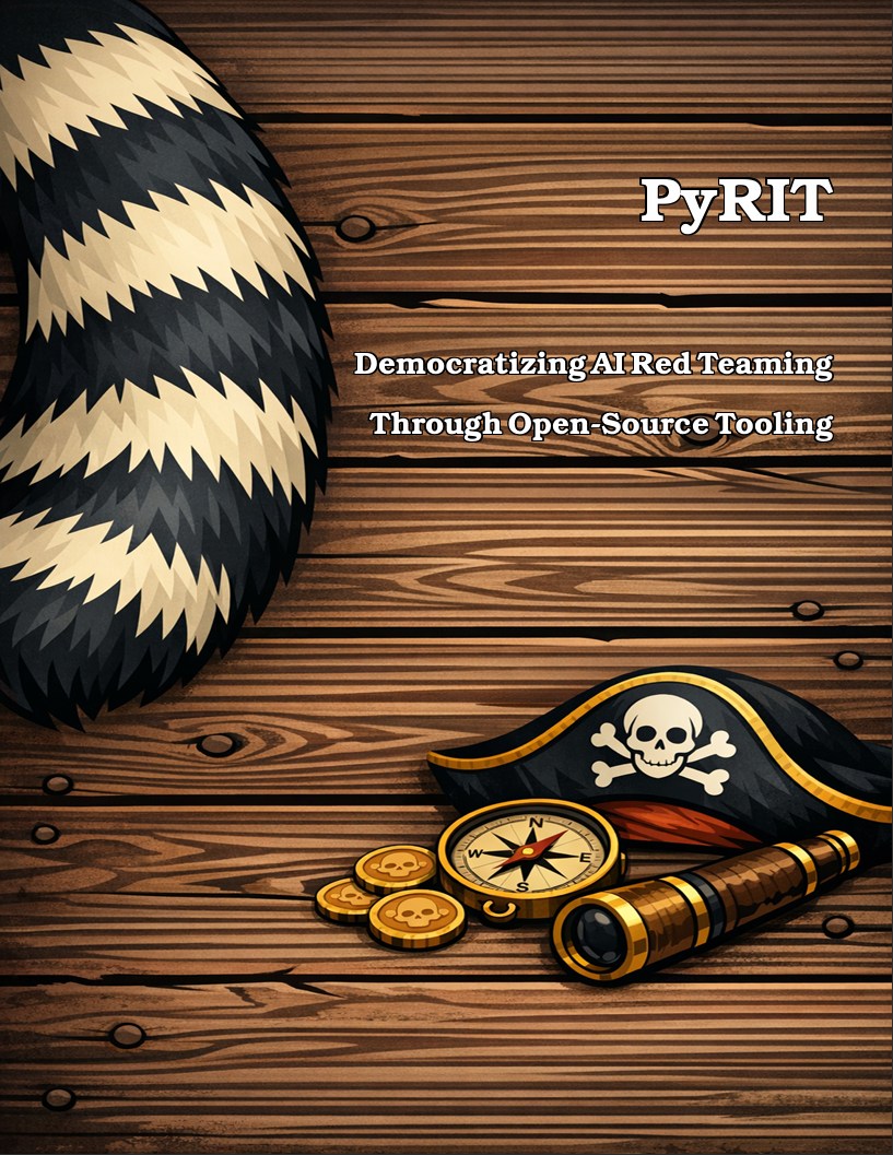 Title page of the PyRIT white paper, with its title over pirate-themed artwork.